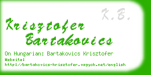 krisztofer bartakovics business card